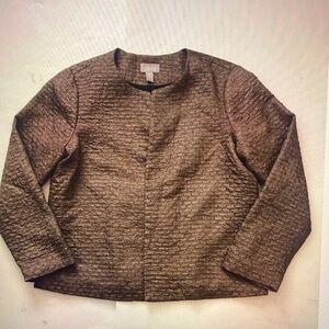 Chico's Women's Jacket Blazer Brown Open Front Size 2 (US 8-10)